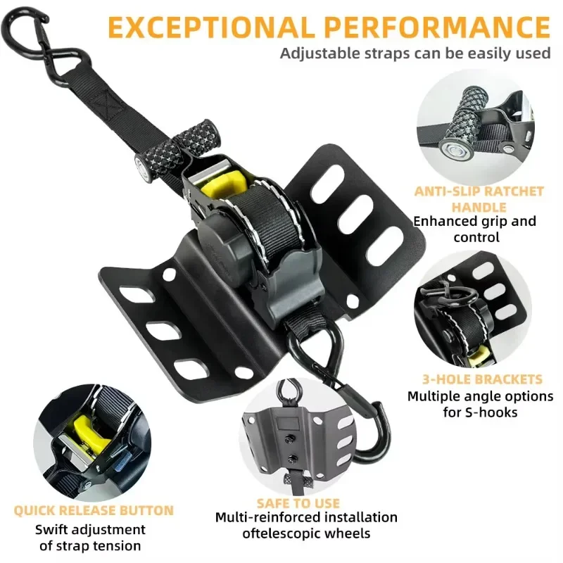 Universal 3-inch Retractable Tightener with Mounting Bracket for 15-25 Ford F150 Models Best-Selling Self-Retracting Device