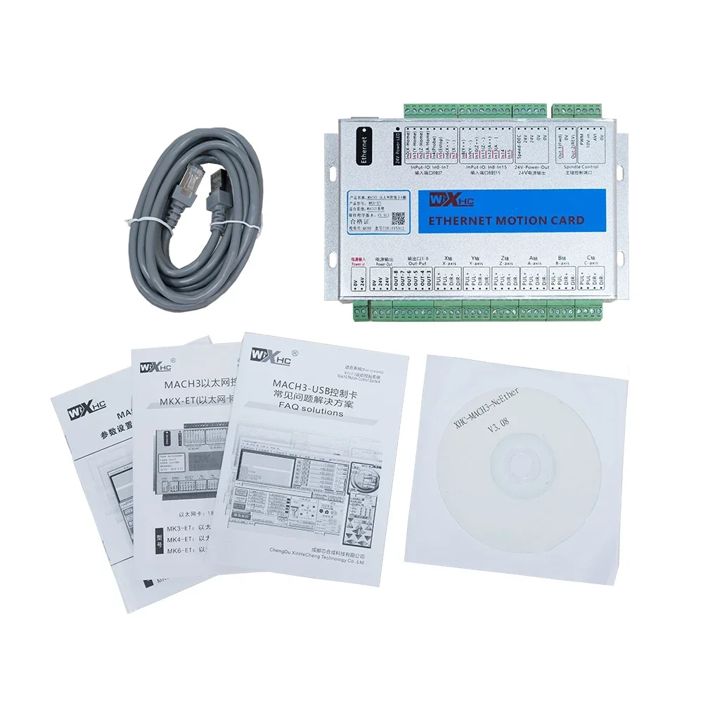 Premium Products 2026 x WiXHC Mach3 6 Axis CNC Controller Card  Lan Ethernet Interface Breakout Board Support Stepper Motor Serv