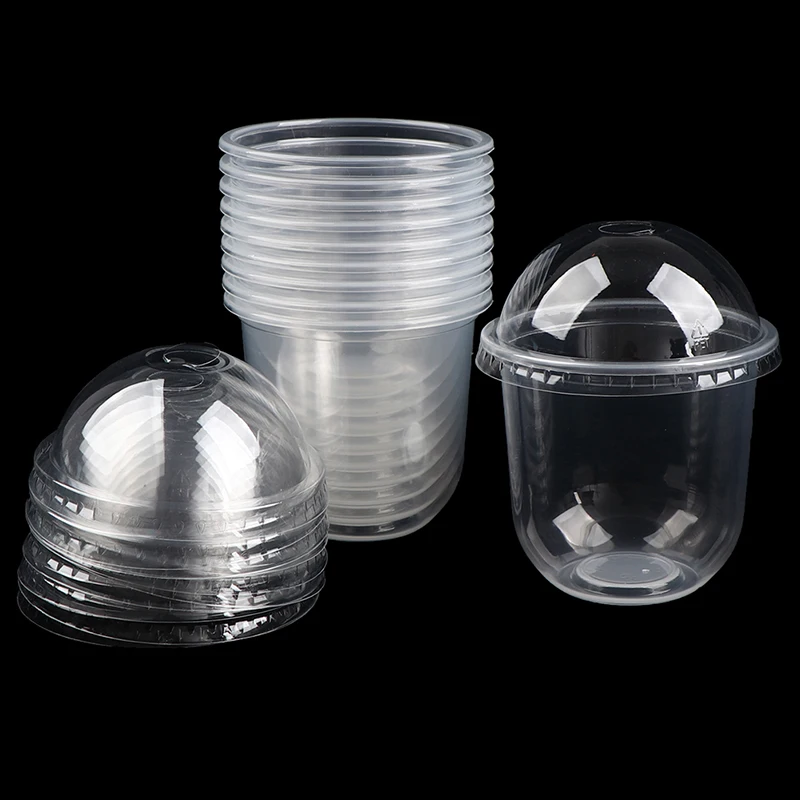 Vasos desechables de plástico transparente con tapa para pastel de leche y Mousse, 50 piezas, 250/360/500ML, pudín, gelatina, postre, Yogurt, favores de fiesta