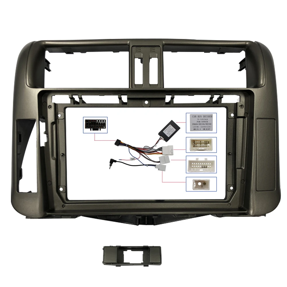 

2 Din 9-дюймовый автомобильный радиоприемник, пластиковая рамка для установки в самолете, DVD, GPS, Mp5, ABS, комплект приборной панели для TOYOTA Prado TXL 2010-2013