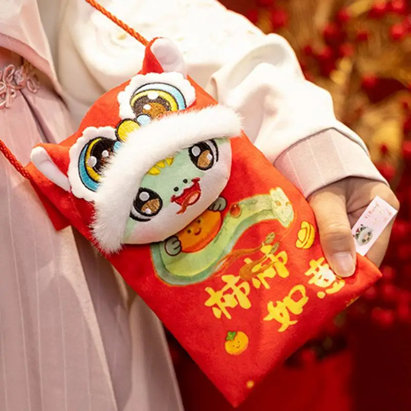 Serpiente de peluche de dibujos animados, pequeño colgante de bolsa de felpa de serpiente, año 2025, Animal relleno de serpiente, serpiente china de peluche para Año Nuevo Chino