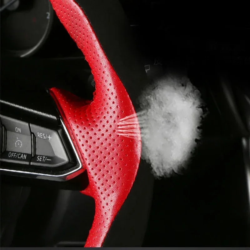 1pc for FAW BESTURN T77 T99 T33 X40 B50 X80 B30 Steering Wheel Cover Top Layer Leather Hand Sewing