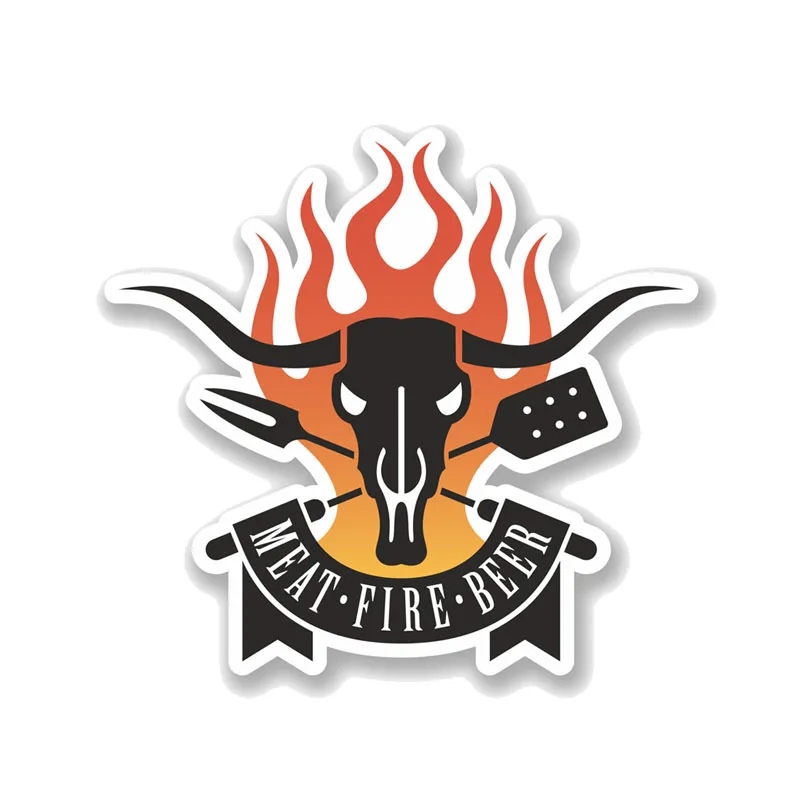 

Jpct интересная наклейка для барбекю мяса огня пива для RV, мотоцикла, водонепроницаемая этиловая тонкая наклейка из ПВХ 16,6 см * 15,2 см