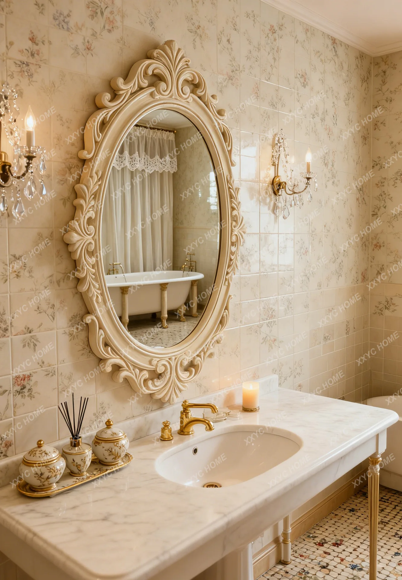 

oval bathroom mirror hotel beauty salon decorative mirror wall hanging