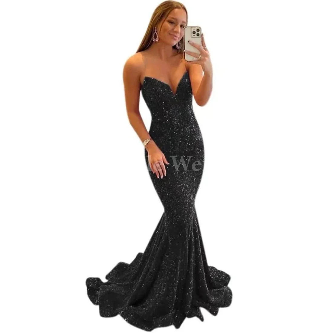 

Sequin Prom Dresses Mermaid Homecoming Dress Long Formal Party Evening Gowns for Women Customized