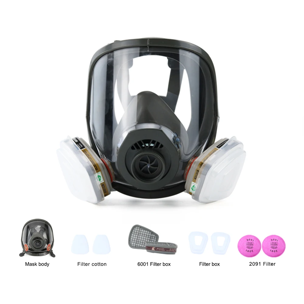 Three-port multi-purpose Chemical Respirator 6800 Dust Full Face Gas Mask Industrial Spraying Replaceable Filter Organic Vapor