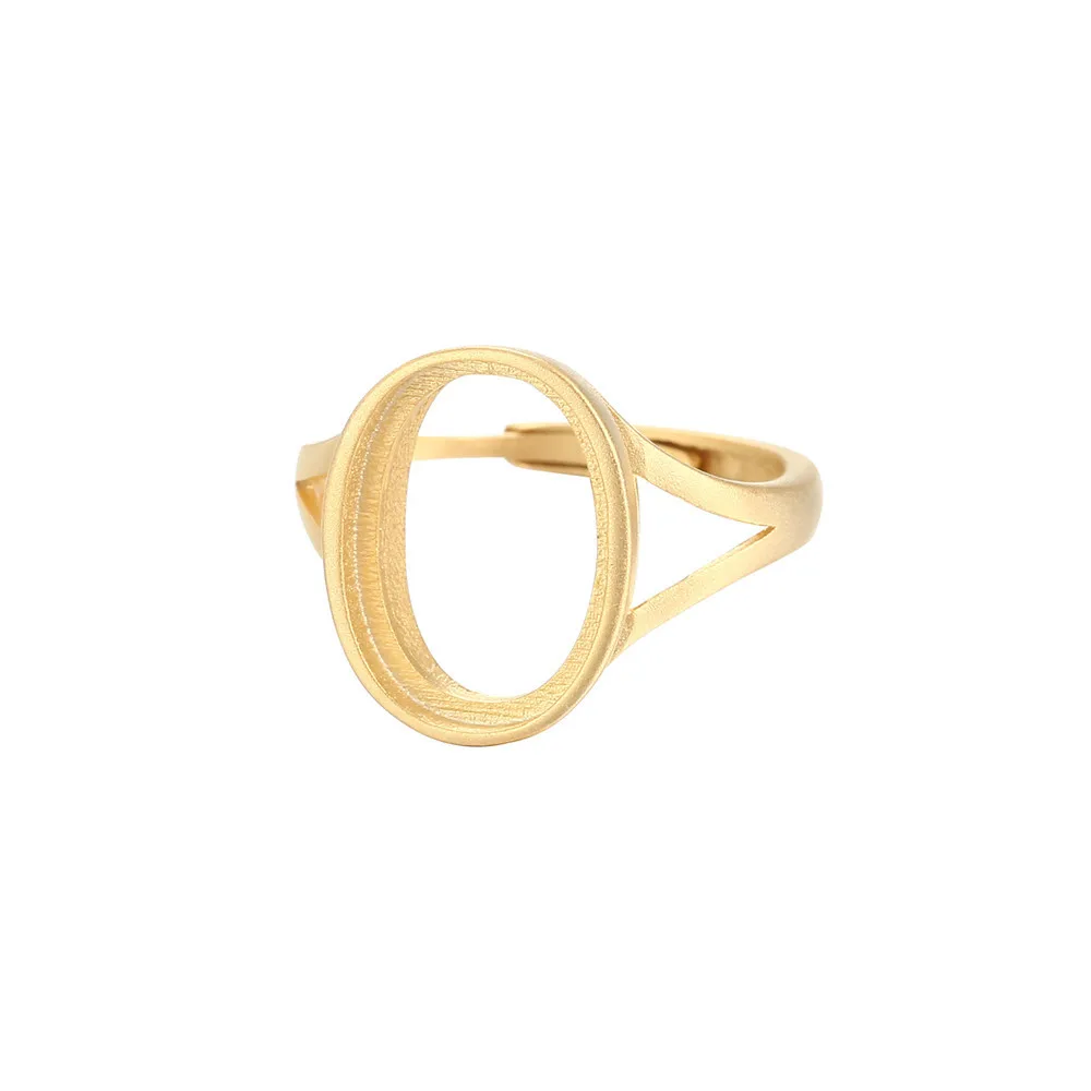

925 Silver Adjustable Ring Blank for 7x9mm/8x10mm/9x11mm/10x14mm/12x16mm/13x18mm Oval Cabochons Matte Yellow Gold Plated