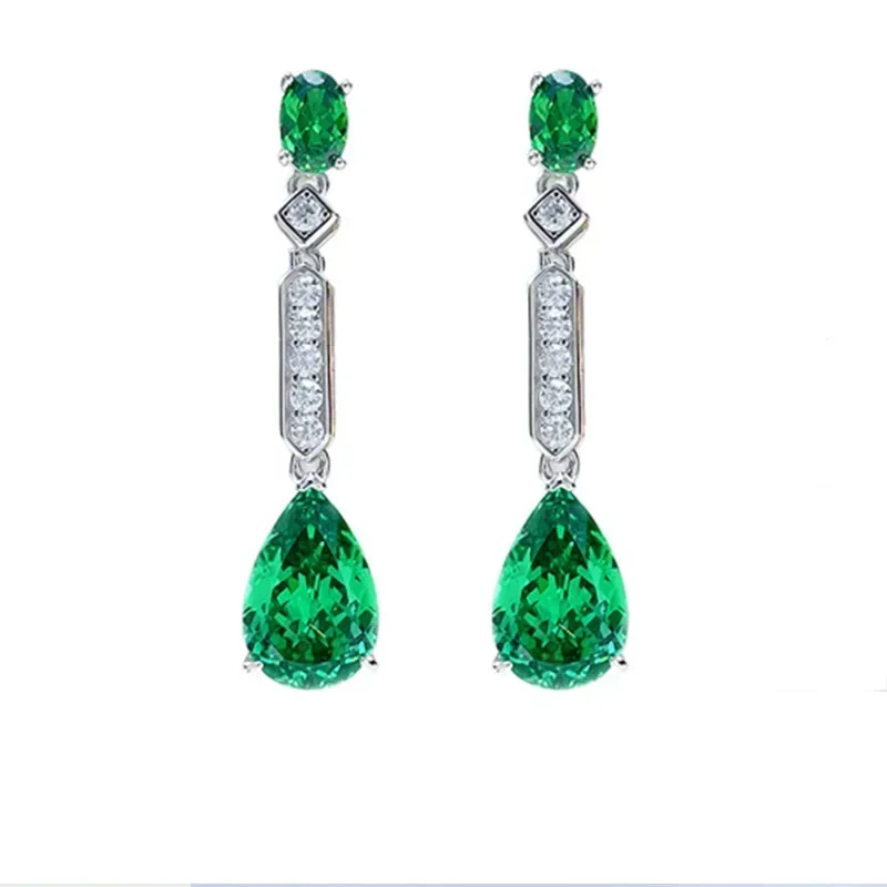 Shaffley-Boucles d'Oreilles Goutte d'Eau Verte, Argent 925 Plaqué Or, Bijoux de Luxe Légers, Niche, Grand-Mère