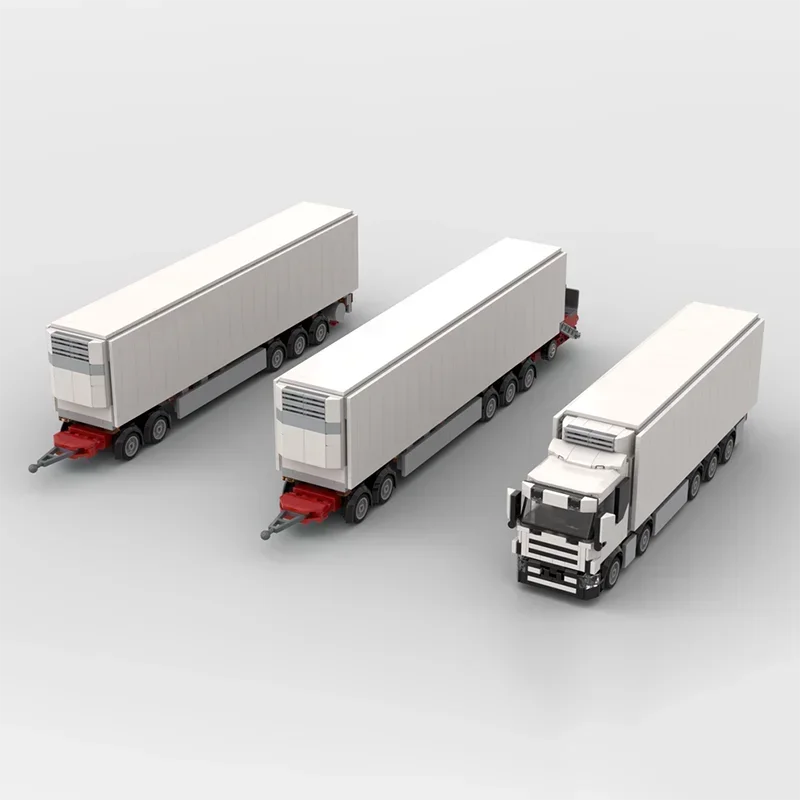 Moc Bausteine Kühlwagen und voller Anhänger Modell Technologie modulare Blöcke Geschenke Spielzeug für Kinder DIY Set Montage