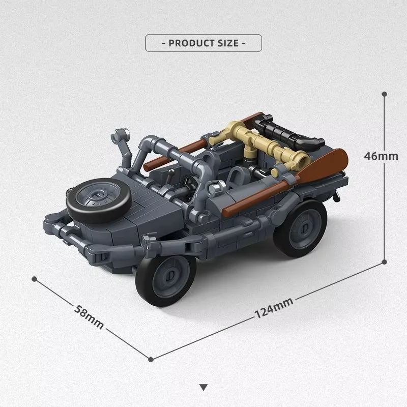 Third-party modular vehicle 166 amphibious vehicle - assembly set of fully printed military toy gift