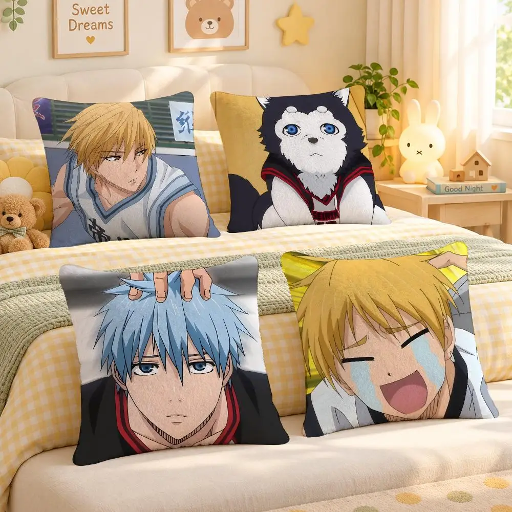 Anime Kuroko Basketball Art Cushion Cover Personalized Soft Plush Pillow Living Room Home Sofa Bedroom Office Car Cushion