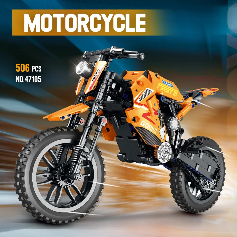 

506Pcs Technic Sport Motorcycle Building Block Model City Motorbike Locomotive Modular Bricks Model Toys For Birthday Gifts