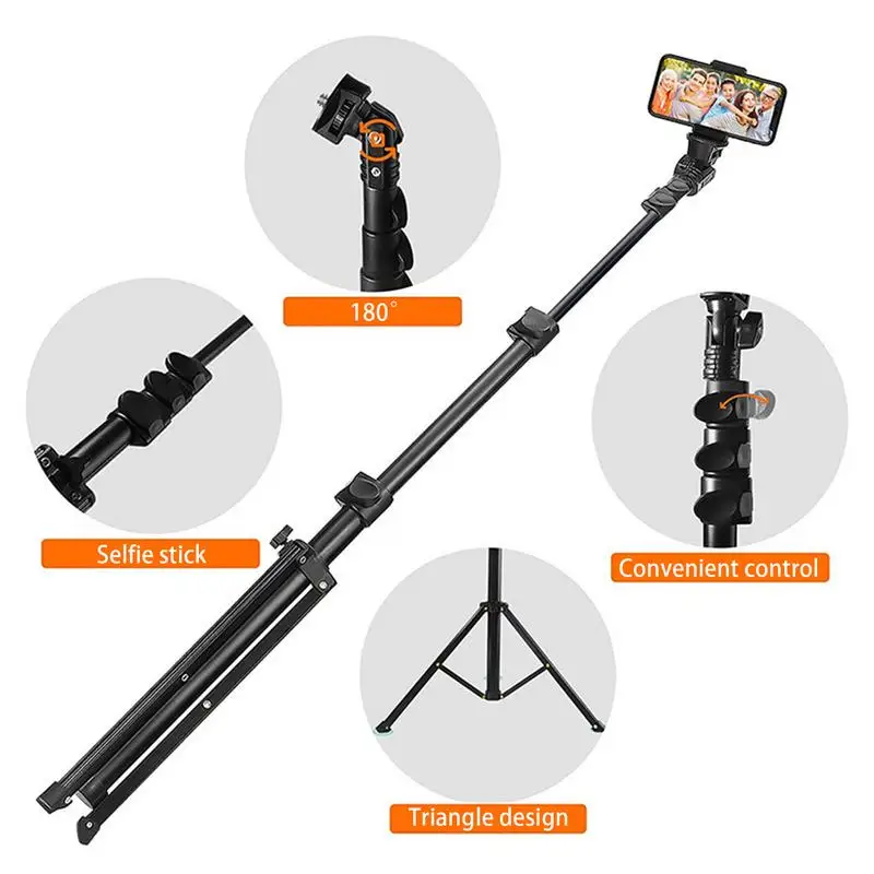 1.6M Tripod for Cell Phone Camera Phone Tripod with Remote and Phone Holder, Portable Tripod for iPhone, Phone Tripod for Video