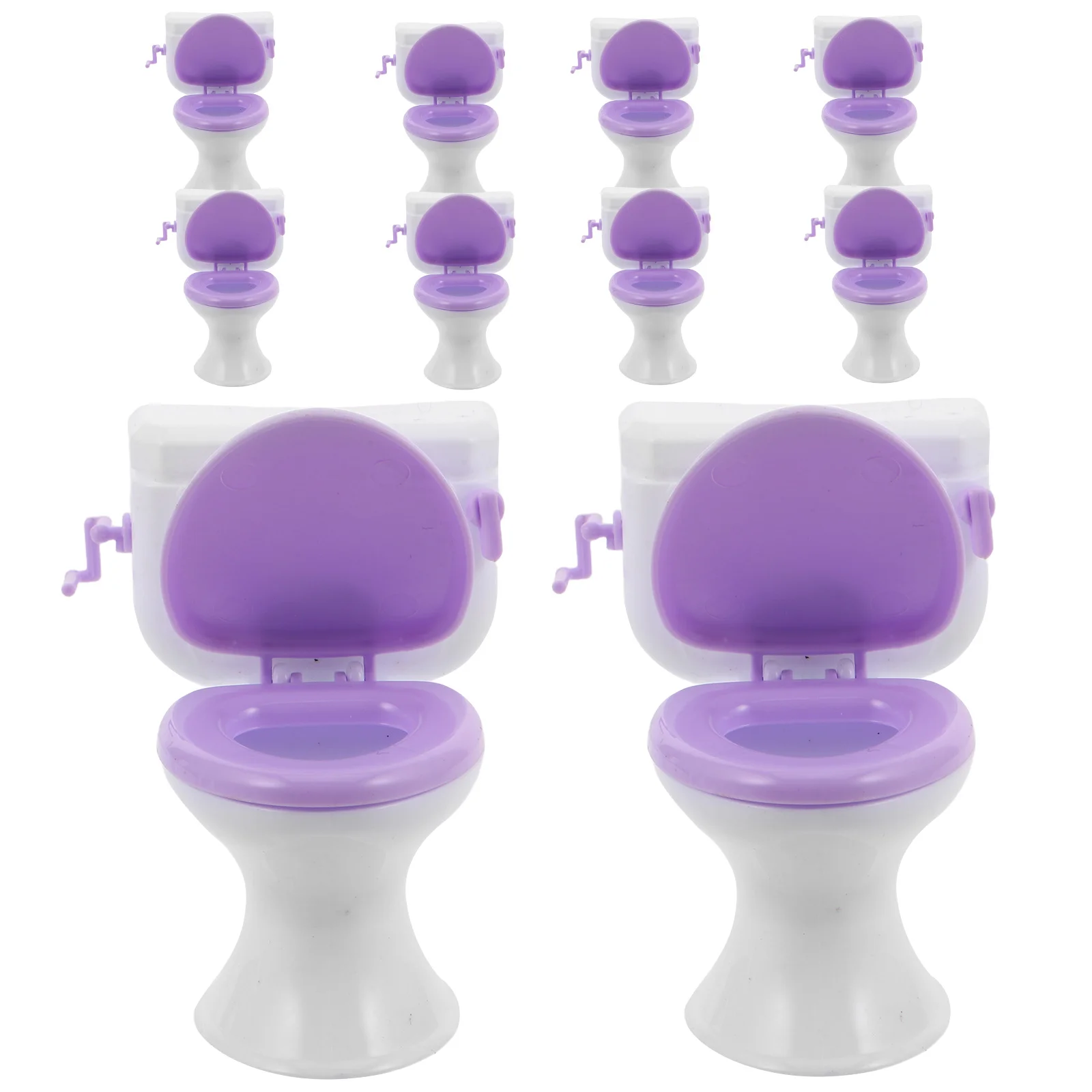 

10 Pcs House Mini Toilet Dollhouse Toy Bathroom Small Furniture Accessories Plastic Toilets for