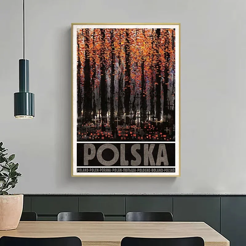 Retro Original Poland Local Pictorial Podhale Kocie Gory Poster and Print Canvas Painting Wall Art Pictures for Room Home Decor