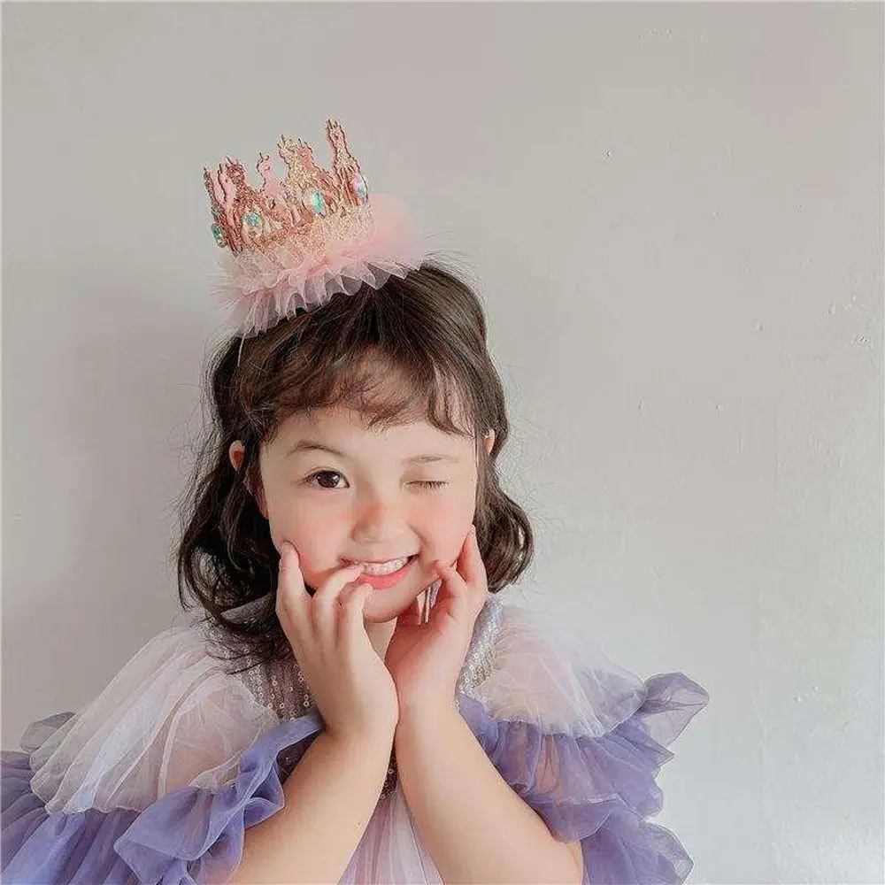 

Adorable Lovable Headgear Rhinestone Headdress Hair Accessory Crown Hair Hoop Korean Style Headband Headwear Girl Hair Band