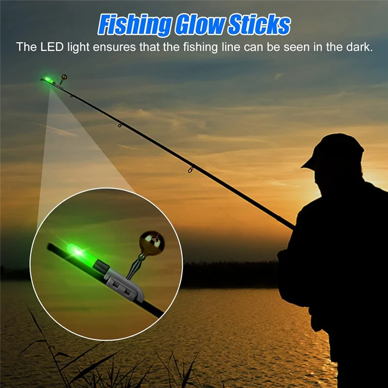 

【Must-Haves】50 PCS Fishing Glow Sticks With Bells, LED Glow Sticks For Fishing, LED Night Fishing Strike Alert Glow