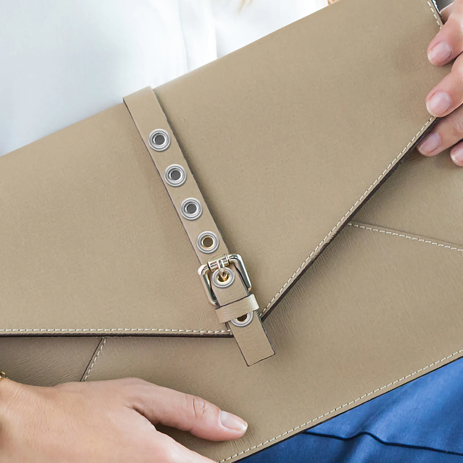 

50Sets Eyelet Grommet Kit Durable Metal Rings for Fabric Clothing Repairs Crafts Shoes Fasteners Eyelet Kit Grommets for Fabric