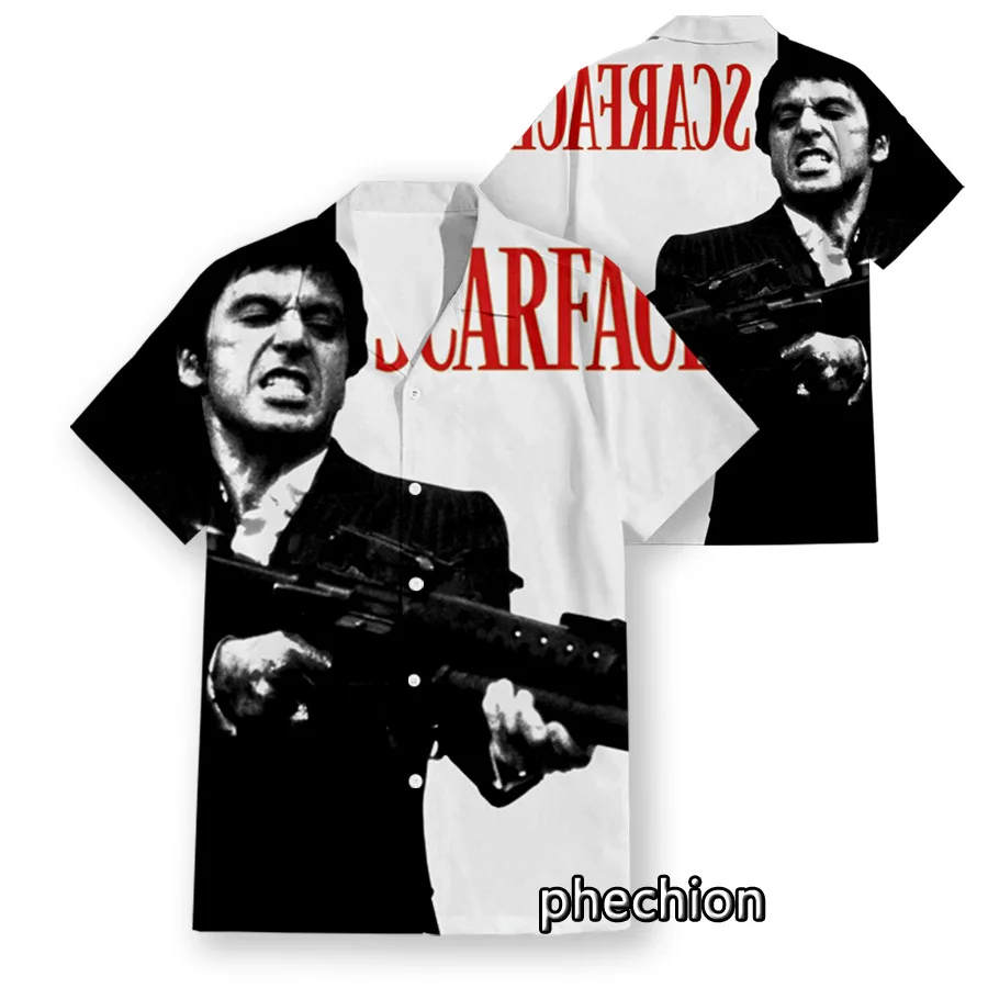 Fashion Hot Sales Classic Movie Scarface Tony Montana Shirts 3D Print Men Women Short Sleeve Blouse Summer Casual Hawaiian Shirt