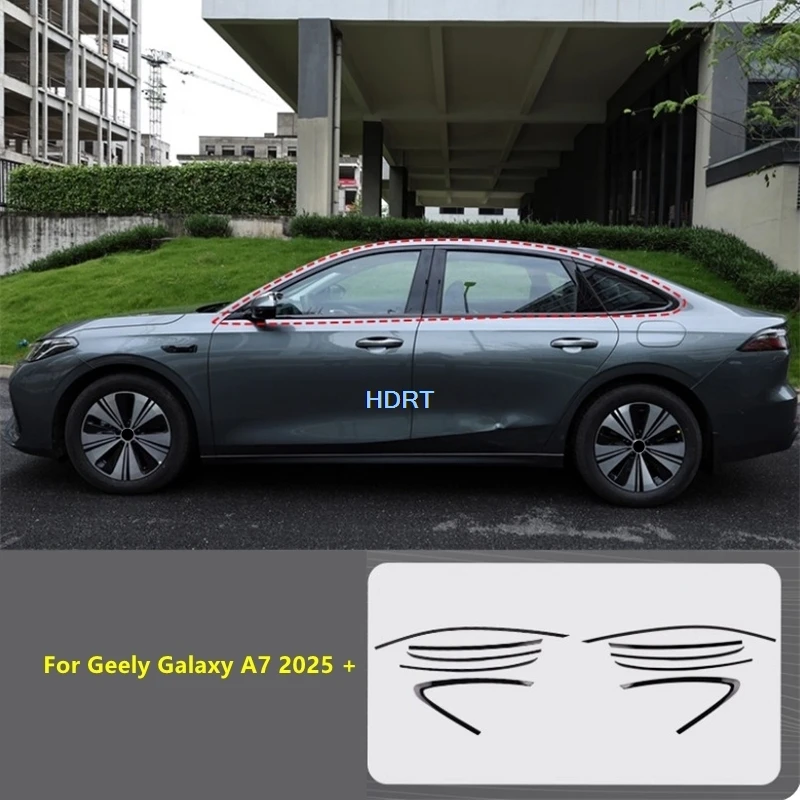 

Для Geely Galaxy A7 2025 + Стайлинг автомобиля, дверь, окно, боковое стекло, отделка кузова, защитная декоративная аксессуара, внешняя наклейка