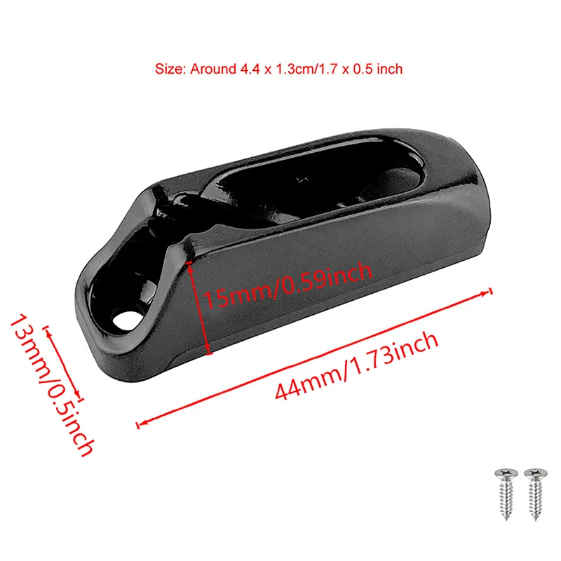 보트 잼 클릿 자동 잠금 로프, 블랙 나일론 클램프 클릿 코드 텐셔너, 러너 카누 카약 서핑 해양 액세서리, 2 개