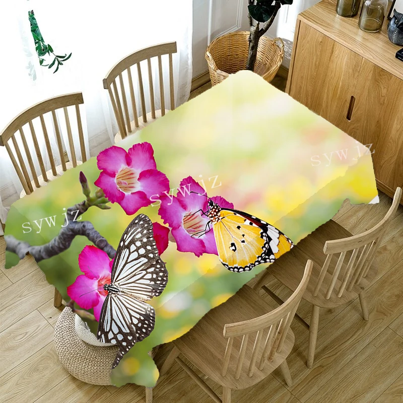 Morning Glory Flower Tablecloth Home Living Room Dining Table Coffee Table Antifouling Tablecloth Outdoor Retro Picnic Cloth