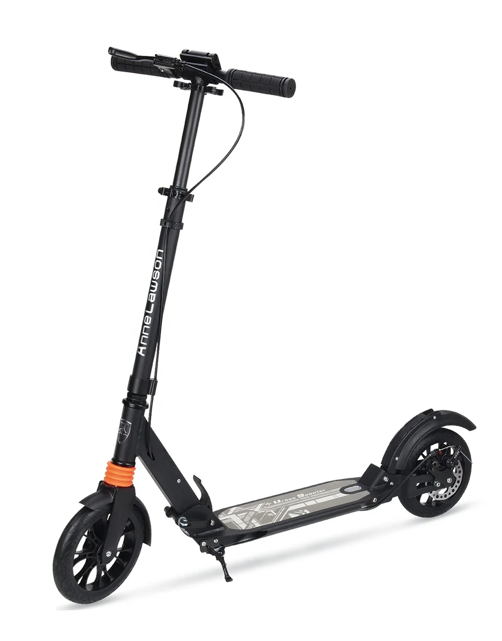 

STLF High Quality Adult Kick Scooter 200mm Big PU Wheels Double Suspension with Disc Brake Kick Scooter