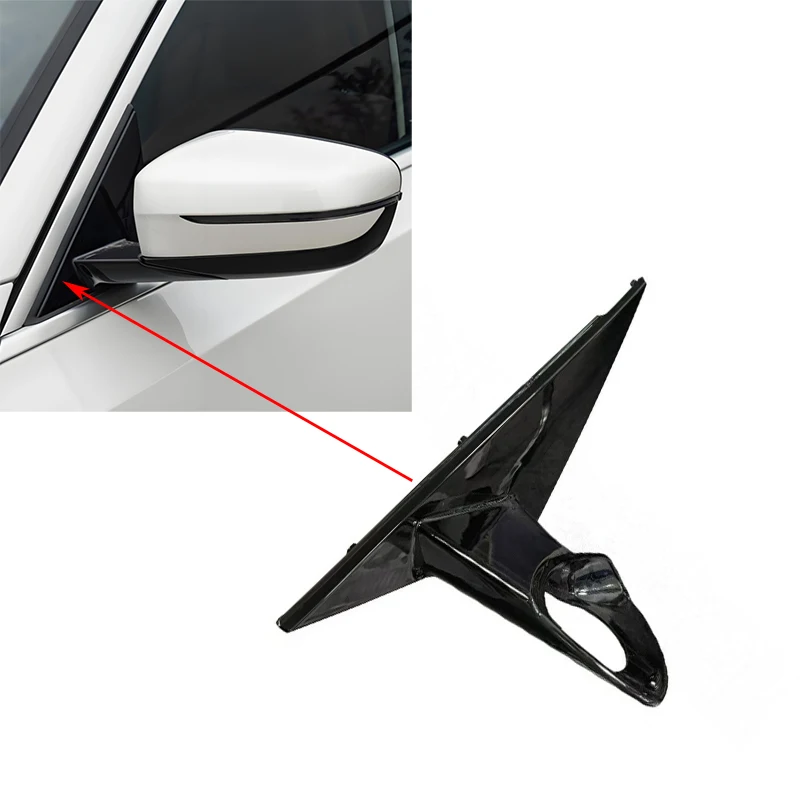 Black Front Window Triangle Trim Plate Side Mirror Garnish Cover Panel Mirror Base Holder for BMW 3 Series G20 G21 G28 2020-2023