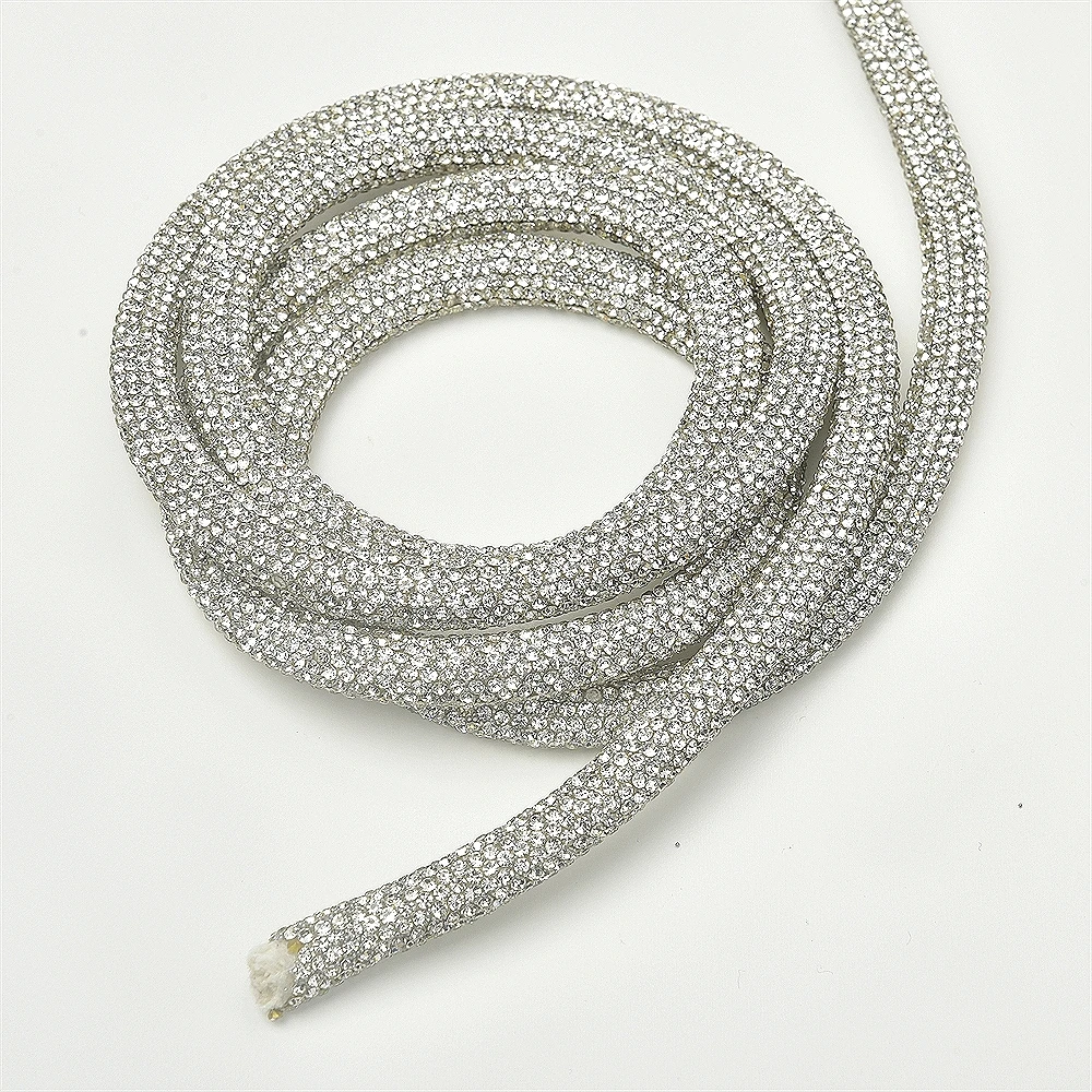 100cm/120cm Rhinestone Cotton Rope Luxury 9mm Diamond Cord Trimming DIY Jewelry Bracelet Necklace Shoelaces String Bags Belt