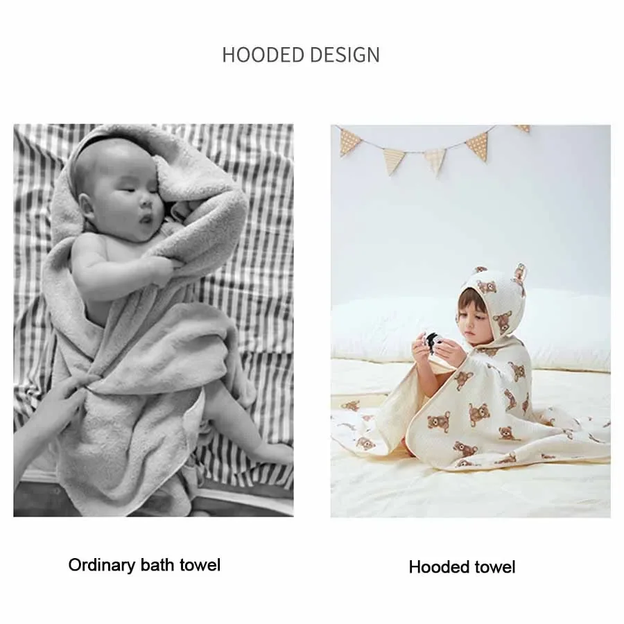 Asciugamani da bagno per bambini Mantelli per neonati con cappelli Involucri da nuoto Accappatoi caldi per ragazzi e ragazze Mantelli Asciugamani da bagno