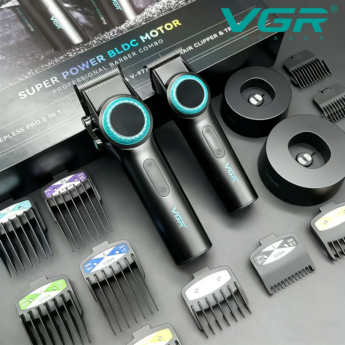 

VGR Hair Trimmer Electric Hair Clipper Rechargeable Hair Cutting Machine DLC Coated Blades 9000 RPM Trimmer for Men V-001 V-977