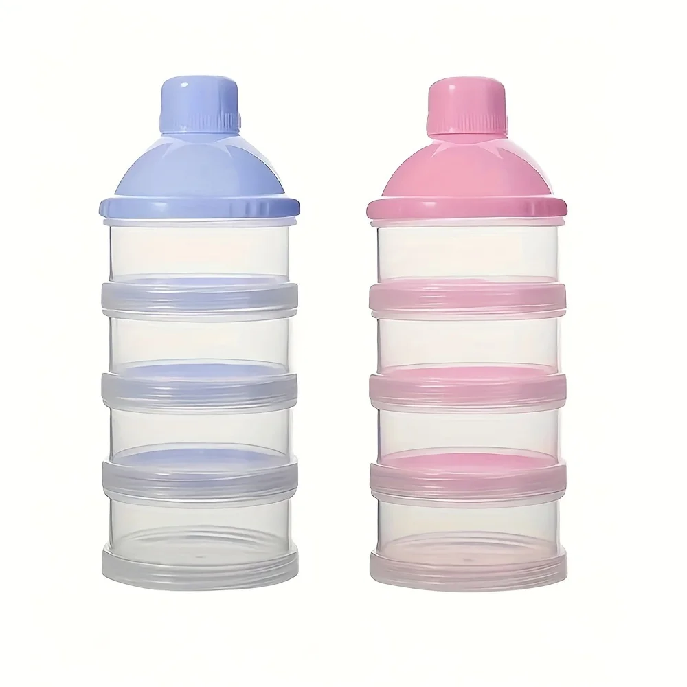 1pc Portable Four-Layer Milk Powder Box, Milk Powder Container, Food Storage Snack Rotating Box