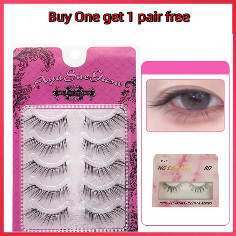 

5 Pairs Fox Eye False Eyelashes Lash Extension Cross V Lash Natural Long Lash Daily Eye Makeup Lash Clusters Fake Eyelashes