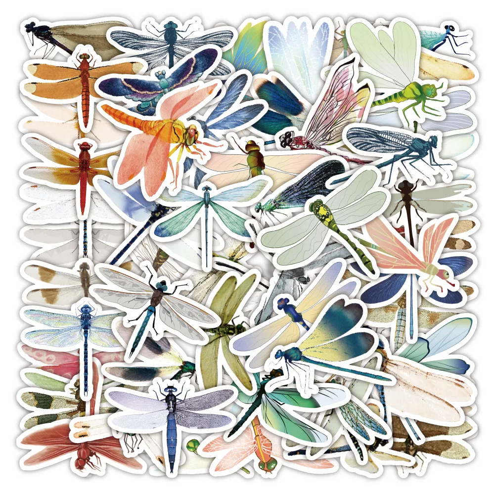 

10/30/60pcs Insect Original Dragonfly Graffiti Sticker Creative Scrapbook Diy Phone Waterproof Laptop Car Decoration Stickers