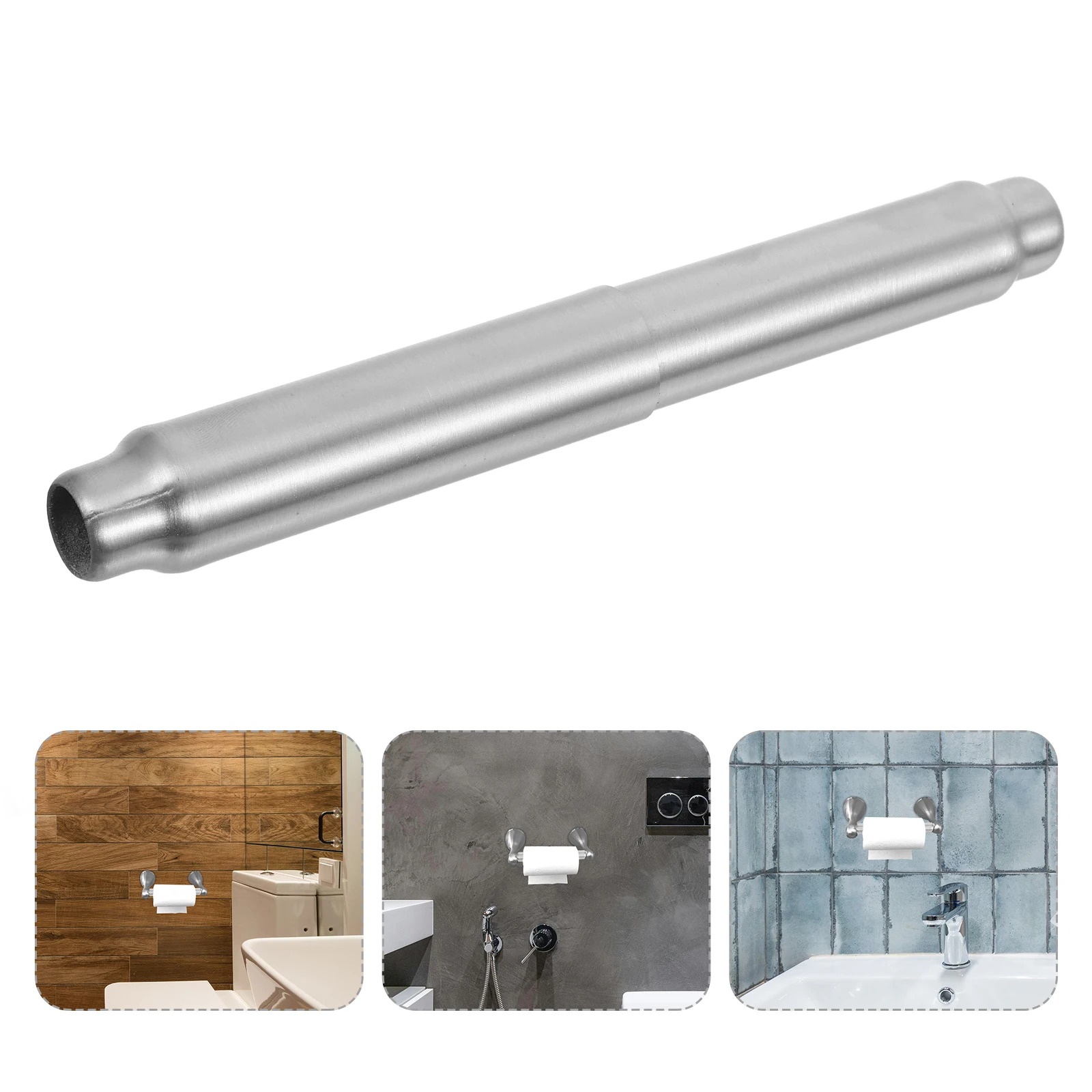 

Stainless Steel Toilet Replacement Rod Spring Loaded Adjustable Size Easy Installation Reliable Stability For Bathroom Tissue