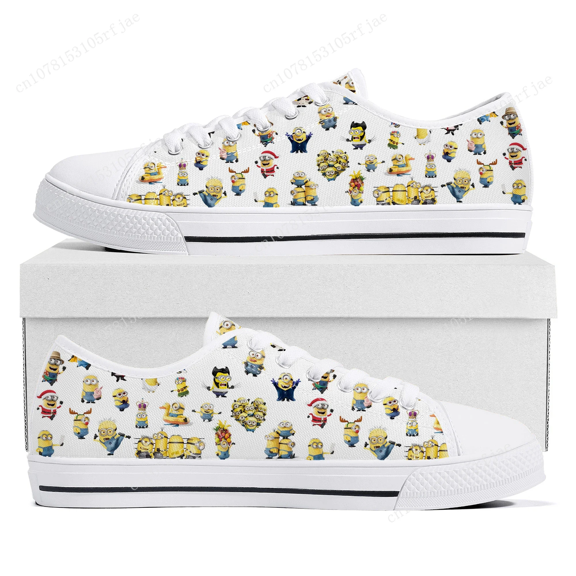 Tênis unisex Low Top Canvas, Jerry Ross, Little Yellow Man Cartoon, sapatos personalizados, alta qualidade, homens e mulheres, casal