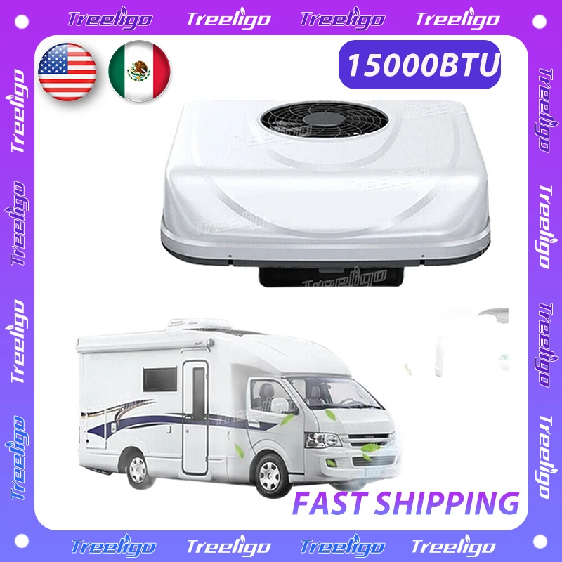 

Treeligo Universal 12VCooling Automotive 15000BTU RV Rooftop air conditioner Electric Parking Ac Unit for Camper Van Caravan Bus