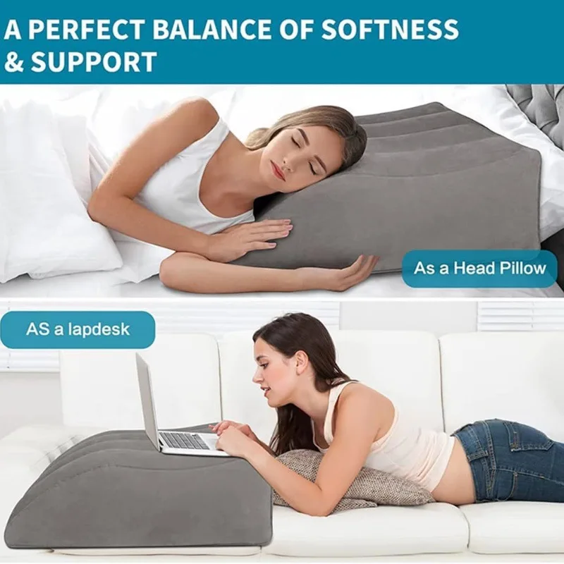1PCS Navy Portable Foldable Inflatable Foot Leg Pillow PVC Cushion For Home Travel Leg Elevation Pressure Relief Support Pillow