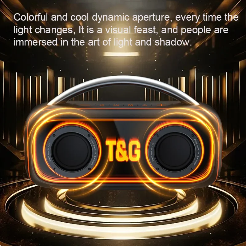 

TG458 30W Powerful Speaker Bluetooth with Heavy Bass Abyss Mirror Long Battery Life High Volume Subwoofer HIFI Music Player