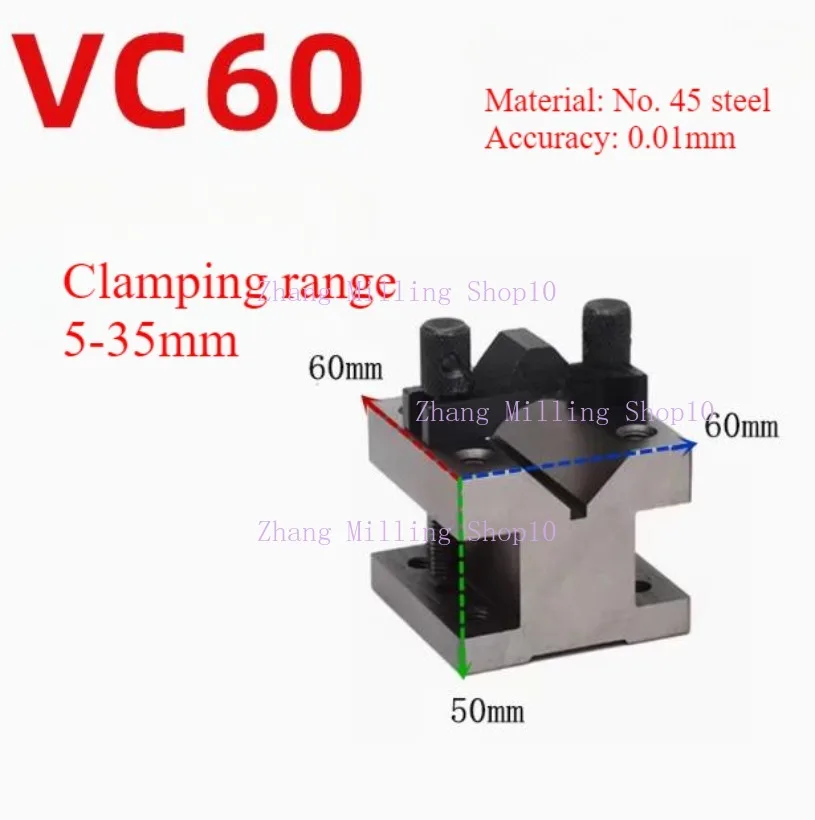 

1PC V-Block Ground Pair with Clamp Set Precision Matched Pair Precise 35x35x30 60x60x50 Gauge Tool