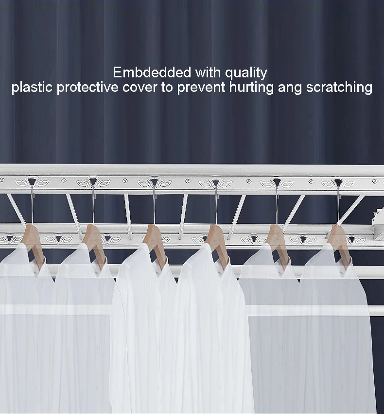 LED Automatic Smart Control Clothes Rack Electric Cloth Drying Hanger with Smart System for Modern Laundry Supplies