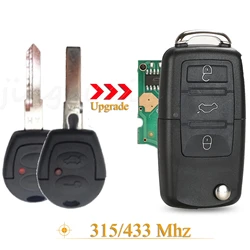 Jingyuqin 3 pulsanti Smart Remote Car Key per VW/Volkswagen Gol Golf Jetta Fox brasile 315/433Mhz ID48 Chip