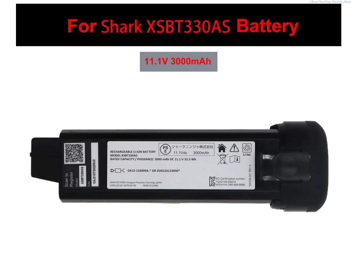 ALLCCX 11.1V 3000mAh Replacement Battery XSBT330AS XSBT330EU for Shark CS501J CS401J CS200J WS632 WS620 WS630 WS631 WS633 WV516J