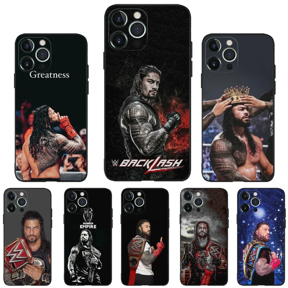 Phone Case For iPhone 15,14,13,12,11,Plus,Pro Max,XS,X,XR,SE,Mini,8,7 Soft R-Roman R-Reigns Silicone Black Cover