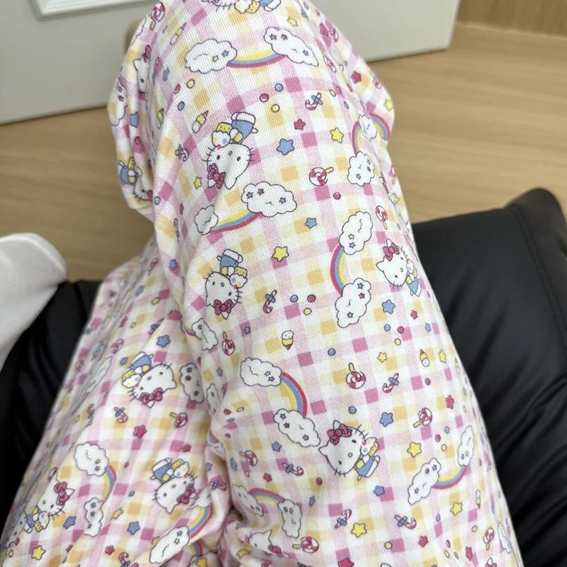 

Sanrio Hello Kitty Women's Pajama Pants Kawaii Cartoon Autumn Winter Sleeping Pants Casual Warm Sleepwear Trousers Homewear New
