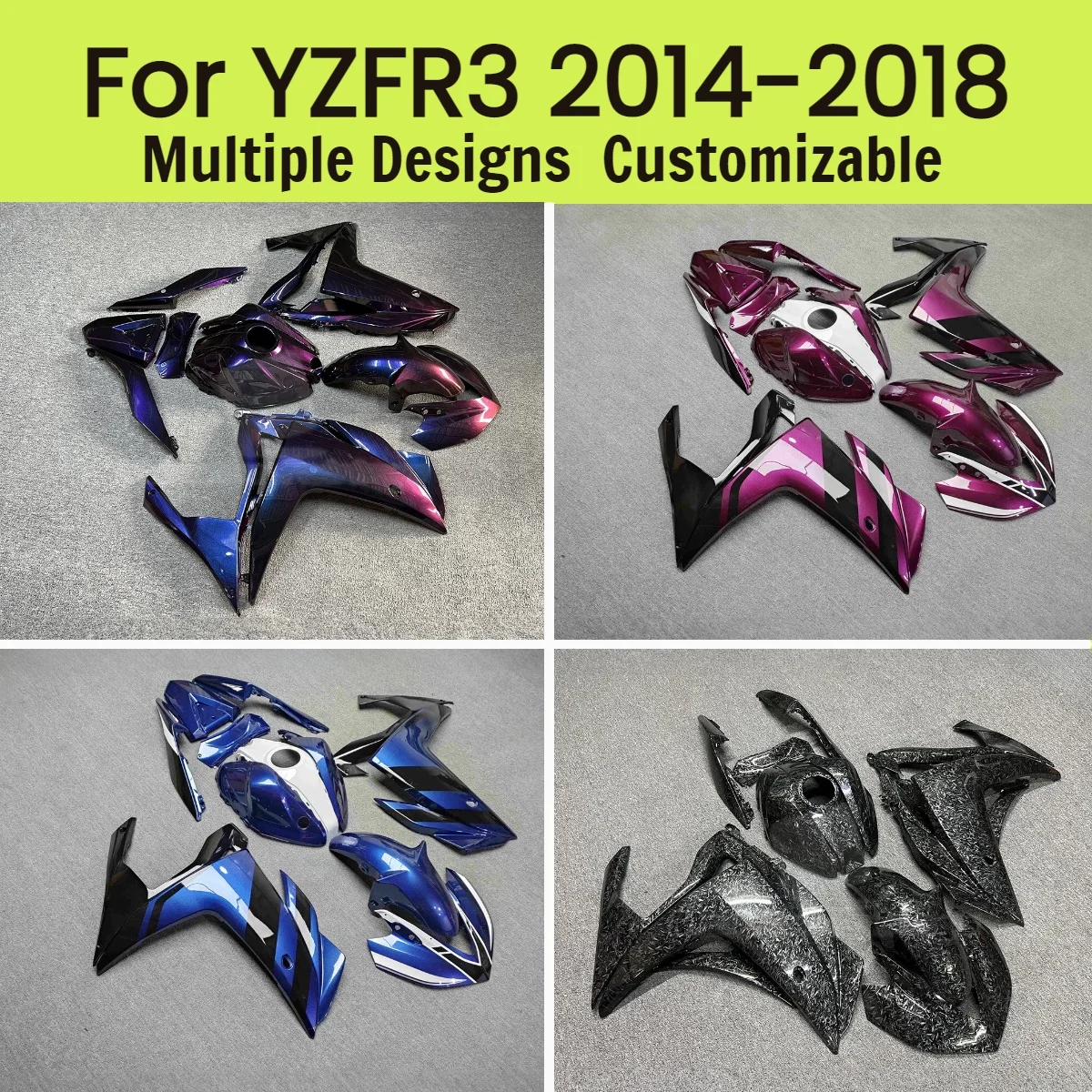 

Fairings Motorcycle YZFR25 R3 2014-2018 ABS Plastic Aftermarket Fairing Kit Bodywork Set for YAMAHA YZFR3 R25 14-18