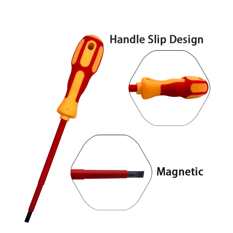9IN1 Electricians Insulated Magnetic Screwdrivers Hand Screwdriver Tools Set Slotted Phillips Screwdriver Kit with Electric Pen image 3