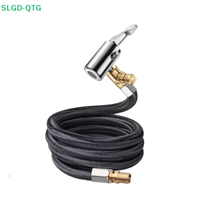 Hot Quick Connect Release Flexible Braided Hose Tire Valve Connection Tube Inflator Compressor Pump Extension Hose For Car