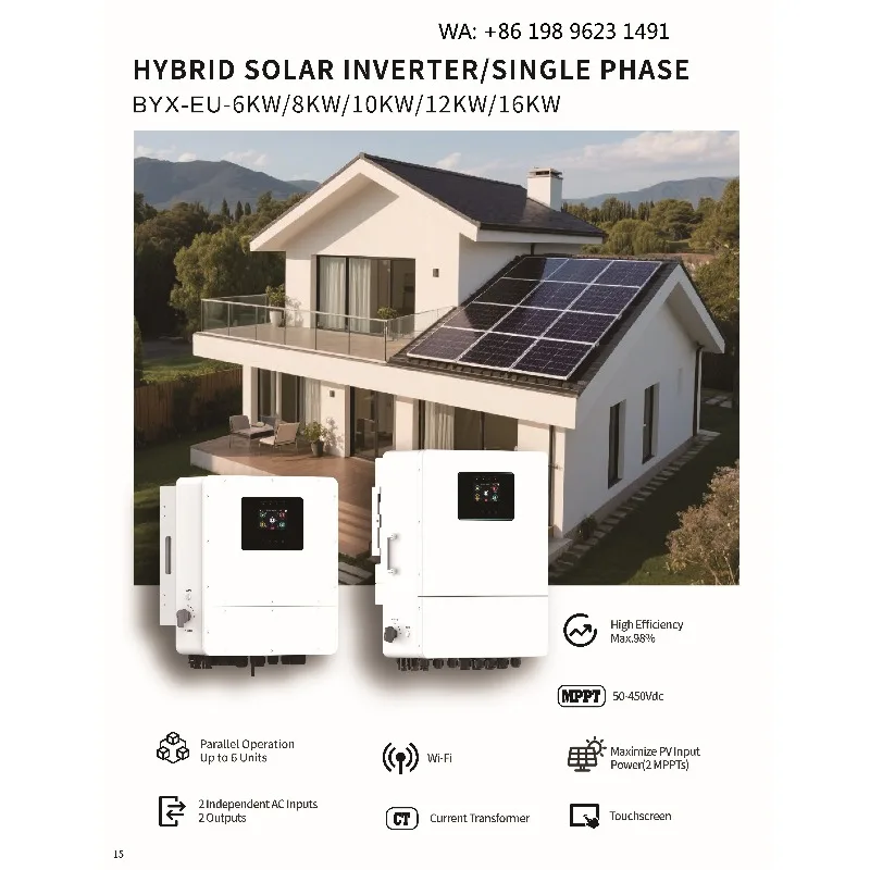 3KW-16KW Single Phase IP65 Hybrid Solar Inverter Triple Output 24V 48V Off-Grid Smart Solar System