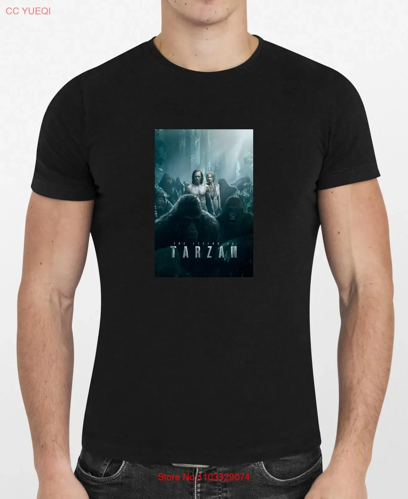 Футболка с постером фильма «Легенда Тарзана» 2016, мужская или женская, новая винтажная, мягкая, стильная, дышащая, для повседневной носки Футболка с постером фильма «Легенда Тарзана» 2016, мужская или женская, новая винтажная, мягкая, стильная, дышащая, для повседневной носки
